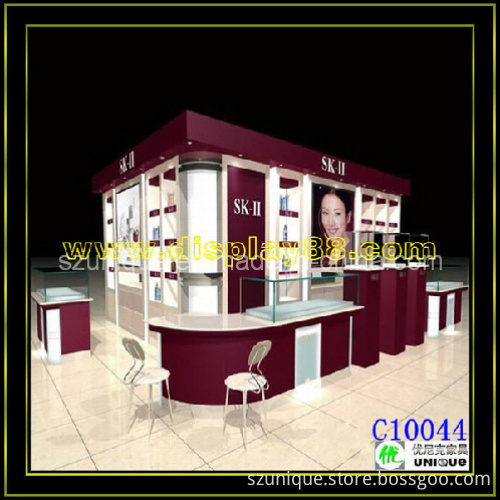 Elegant Shopping Mall MDF Cosmetic Kiosk Design for Display